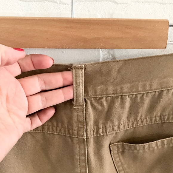 Vintage Y2K Maxi Sirt Cargo Column Cotton Minimalist Pockets Tan Beige Sz 10 - Picture 9 of 15